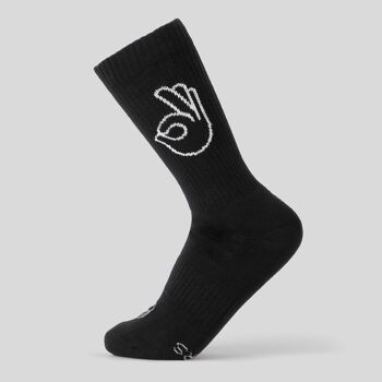 Chaussettes OK noires - en coton biologique - chaussettes de sport 1