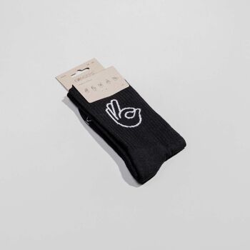 Chaussettes OK noires - en coton biologique - chaussettes de sport 8