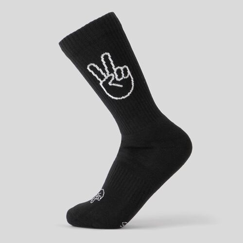 Socken PEACE schwarz - aus Biobaumwolle - Sportsocken