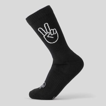 Chaussettes PEACE noir - en coton biologique - chaussettes de sport 1