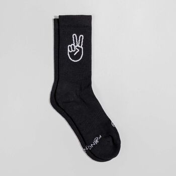 Chaussettes PEACE noir - en coton biologique - chaussettes de sport 3