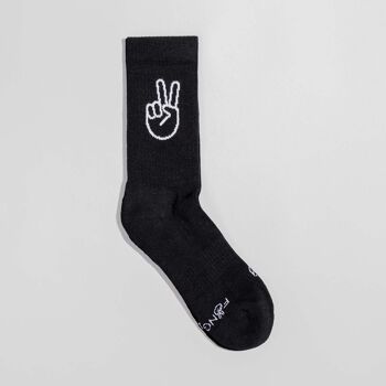 Chaussettes PEACE noir - en coton biologique - chaussettes de sport 4