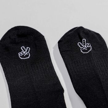 Chaussettes PEACE noir - en coton biologique - chaussettes de sport 6