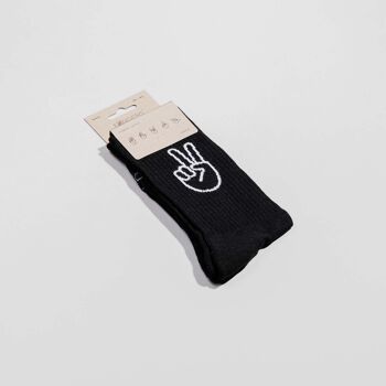 Chaussettes PEACE noir - en coton biologique - chaussettes de sport 9