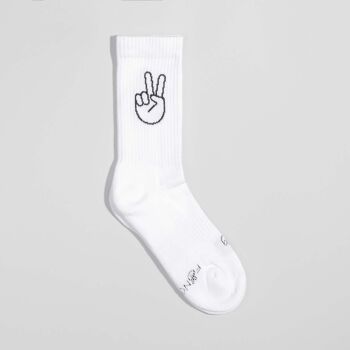 Chaussettes PEACE blanc - en coton biologique - chaussettes de sport 4