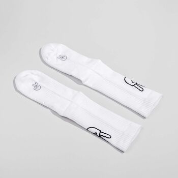 Chaussettes PEACE blanc - en coton biologique - chaussettes de sport 5