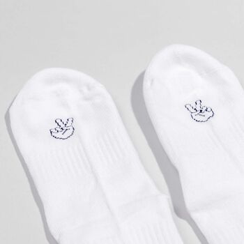 Chaussettes PEACE blanc - en coton biologique - chaussettes de sport 6