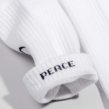 Chaussettes PEACE blanc - en coton biologique - chaussettes de sport 7