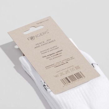 Chaussettes PEACE blanc - en coton biologique - chaussettes de sport 9