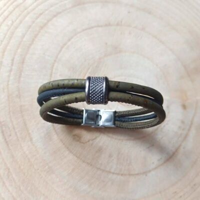 Aron Kaki Korkarmband – Natürliches Herren- oder Unisex-Armband
