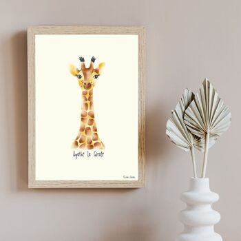 Affiche enfant A3 et A4 Girafe jaune 3
