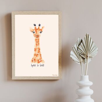 Affiche enfant A3 et A4 Girafe orange 3