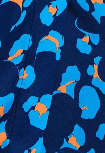 Liquorish - Robe portefeuille mi-longue bleue à imprimé abstrait 9