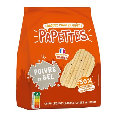 Chips de pois chiches et riz complet, poivre et sel - 70g