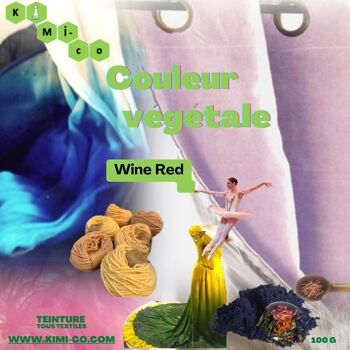 NEW ! TEINTURE NATURELLE TOUS TEXTILES COULEUR VEGETALE WINE RED 100g 7