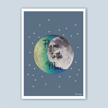 Affiche A3 et A4 Lune bleue 1
