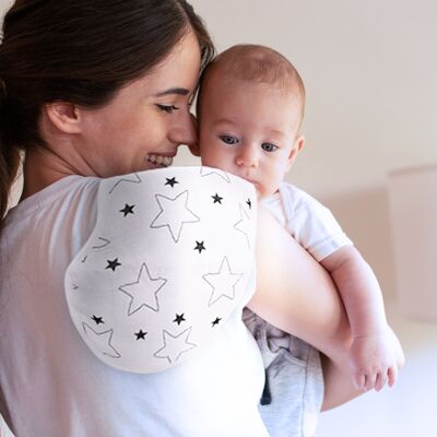 Set of 2 large shoulder bibs with pressure - White and Stars