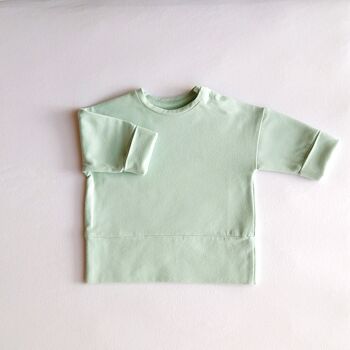 T-shirt bébé unisexe manches longues - Vert d'eau 2