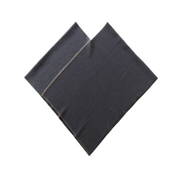 Poncho triangle réversible fin bleu doré/naturel 3