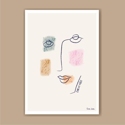 Kubistisches Poster im A3- und A4-Format