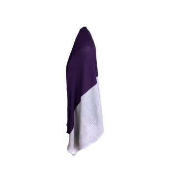 Etole côtelée bicolore violet/gris 4
