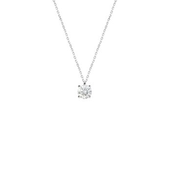 Collier or blanc 18kt solitaire 0,06 ct Diamant de laboratoire 1