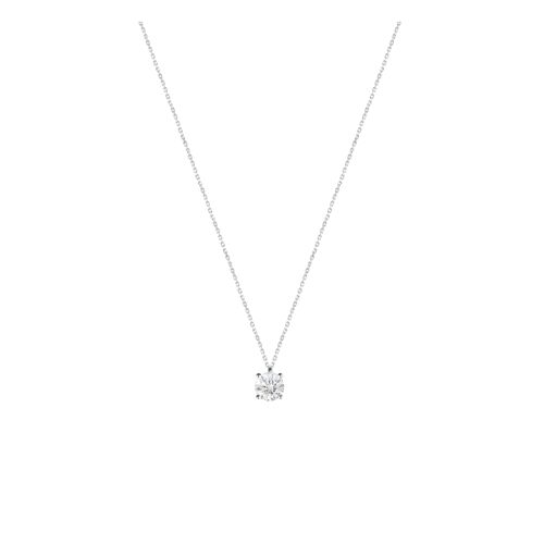 Collier or blanc 18kt solitaire 0,11 ct Diamant Naturel