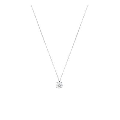 18kt white gold solitaire necklace 0.11 ct Natural Diamond