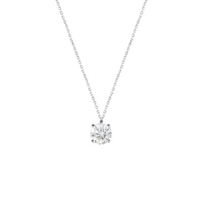 Solitaire 18kt white gold necklace 0.15 ct Lab diamond