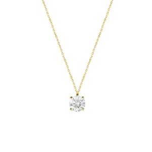 Collier or jaune 18kt solitaire 0,15 ct Diamant de laboratoire