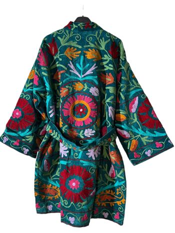 Manteau kimono en velours brodé, kimono d'hiver, manteau. 3