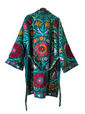 Manteau kimono en velours brodé, kimono d'hiver, manteau. 4
