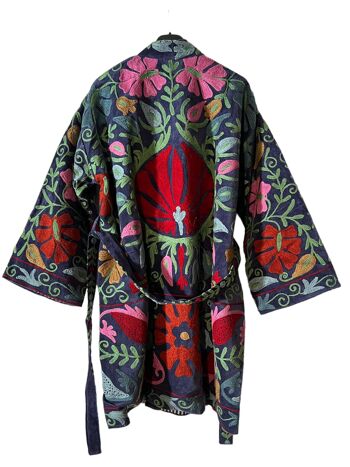 Manteau kimono en velours brodé, kimono d'hiver, manteau. 6