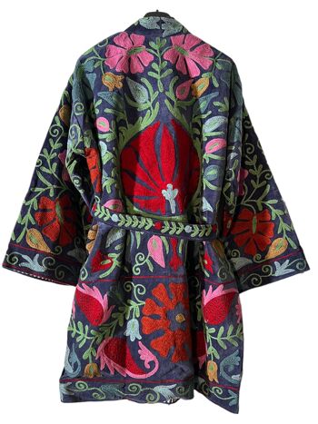 Manteau kimono en velours brodé, kimono d'hiver, manteau. 8