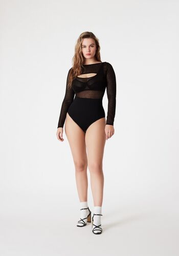 Body confortable  manches longues MEDEE tulle Italien 4