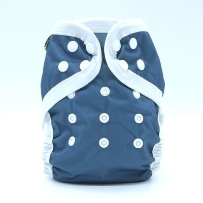 Washable diaper "natural fabrics", scalable size - Te1 - Blue Bamboo