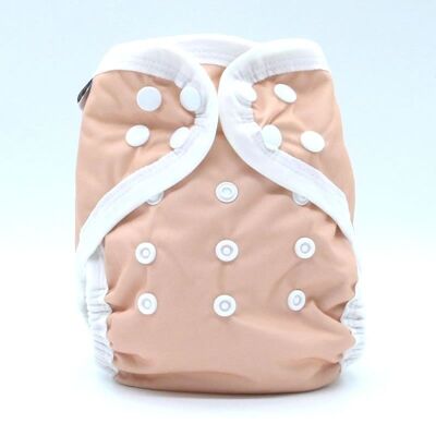 Washable diaper "natural fabrics", scalable size - Te1 - Peach bamboo