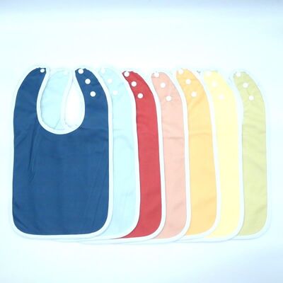 7 large waterproof bibs, scalable size, waterproof and absorbent - Solid colors