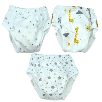 3 pantalones de entrenamiento para ir al baño: estrella, tipi y jirafa