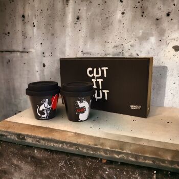 Banksy Christmas Box "Cut it Out" - Set de 2 tasses à café expresso 5