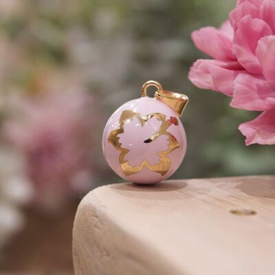 Daylily Parma pregnancy bola yellow gold plated