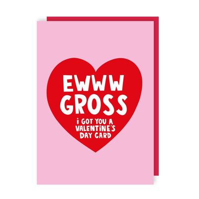Lot de 6 cartes de Saint-Valentin amusantes Ewww Gross