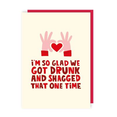 Funny Drunk and Shagged Valentine's Day Card Pack of 6