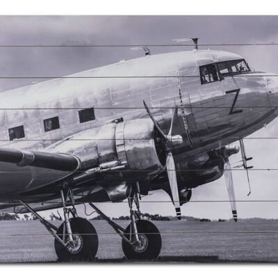 Cuadro de madera Vintage Avión 80 x 60 cm