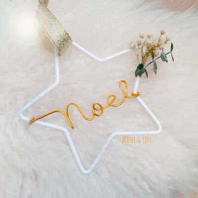 Stella di Natale bianca personalizzata con fiori secchi