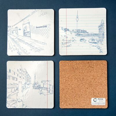 Berlin Mitte - Coaster For your Drink - Cork Base Coaster - Coffee Coaster