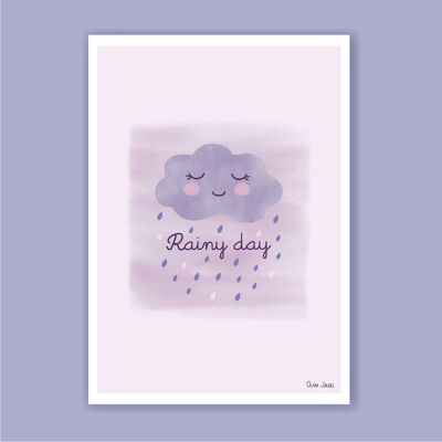 Children's Poster A3 and A4 Purple Cloud