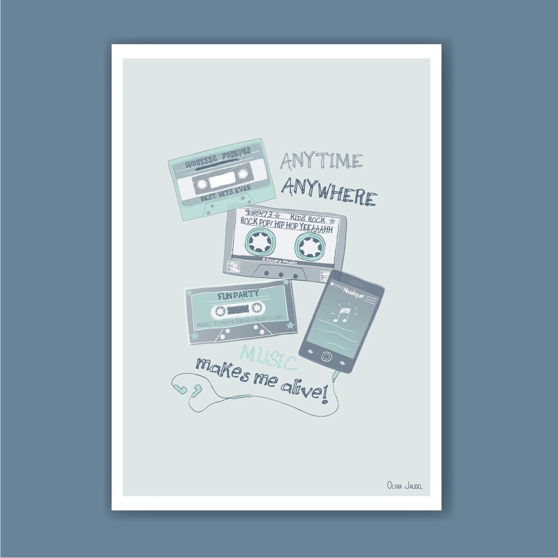 A3 and A4 Music poster green