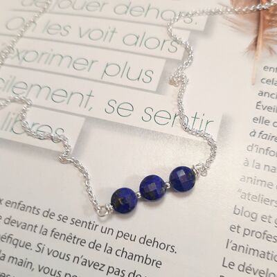 Maya Lapis-Lazuli and 925 Silver Necklace