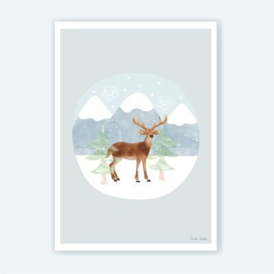 A3 and A4 Deer Poster